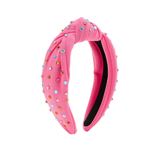 Sweet Wink Raspberry Rhinestone Headband
Pink headband with colorful rhinestones on a white background