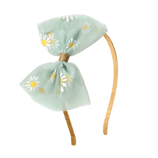 Sweet Wink Sage Daisy Bow Hard Headband, Sweet Wink, Daisy, Fall, Hair Bow, Halloween, Headband, Sage Daisy, Sweet Wink, Sweet Wink Daisy, Sweet Wink Fall, Thanksgiving, Thanksgiving Hair Bow
