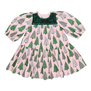 Pink Chicken Girls Fiona Dress - Pink Trees