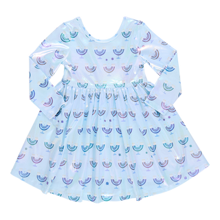 Pink Chicken Girls Lame Steph Dress - Hanukkah Menorahs