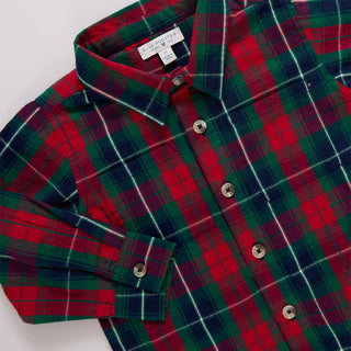 Blue Rooster Boys Jack Shirt - Red Tartan
