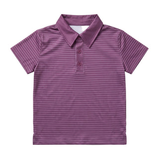 Hollis Baker Trey Polo - Plum Stripe