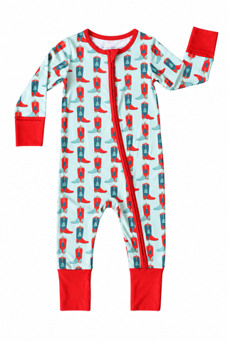 Hollis Baker Zipper Romper - Holiday Boots Green