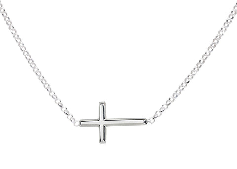 Cherished Moments Sterling Silver Children's Horizontal Cross Necklace