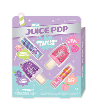 Hot Focus Juice Pop Lip Set - Sweet
Juice Pop lip balm and lip gloss set packaging on a white background