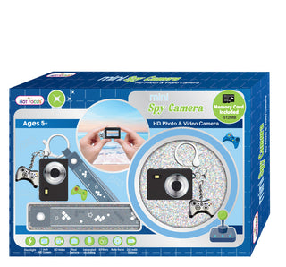 Hot Focus Mini Spy Camera - Gaming
Box of 593GC Mini Spy Camera with product details and images on a white background
