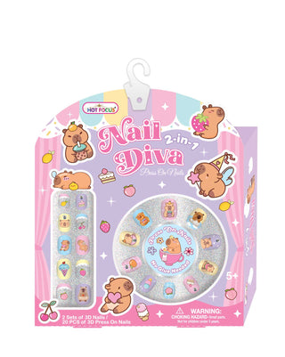Hot Focus Nail Diva - Capybara
Packaging of a nail art set with cartoon characters on a white background