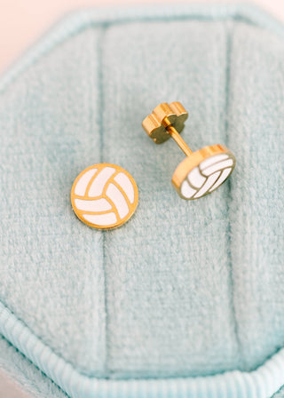 Pierced Co. Earrings - Volleyball
Volleyball-shaped earrings on a textured light blue surface