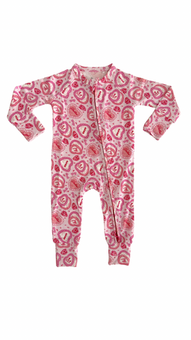 In My Jammers, In My Jammers Be My Valentine Zipper Romper - Basically Bows & Bowties