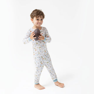 Angel Dear Long Sleeve Loungewear Set - Football Check