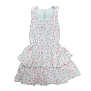 FBZ Pink Floral Tiered Sleeveless Dress