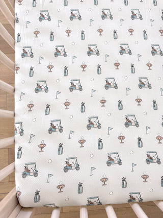 In My Jammers Blue Golf Crib Sheet