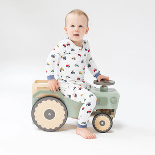Angel Dear, Angel Dear Long Sleeve Loungewear Set - Mini Tractors - Basically Bows & Bowties