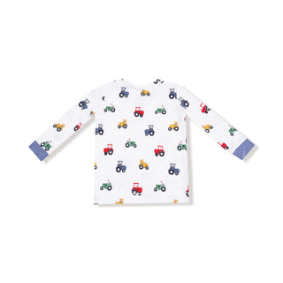 Angel Dear, Angel Dear Long Sleeve Loungewear Set - Mini Tractors - Basically Bows & Bowties