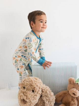 In My Jammers, In My Jammers Zipper Romper - Blue Birthday Boy - Basically Bows & Bowties