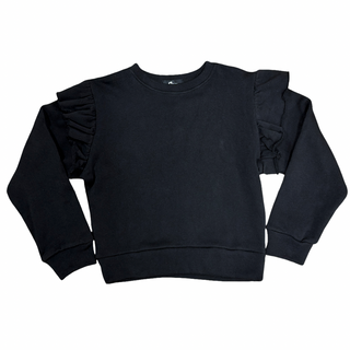 FBZ Ruffle Shoulder Black Sweatshirt
Black sweatshirt with ruffled sleeves on a white background
