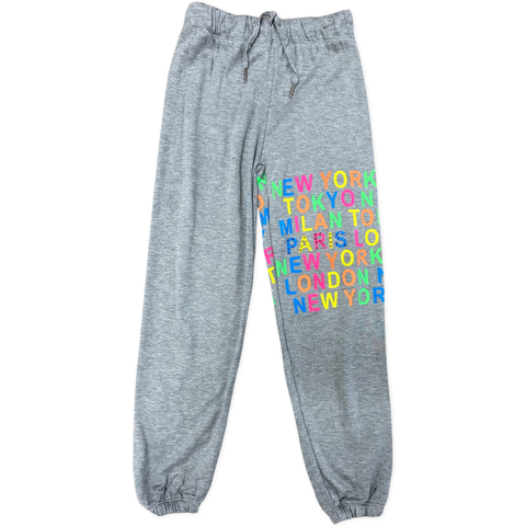 FBZ Neon Cities Misty Grey Joggers, Flowers By Zoe, cf-size-4, cf-size-5, cf-size-6, cf-size-large-10-12, cf-size-medium-8-10, cf-size-xlarge-12-14, cf-type-pants, cf-vendor-flowers-by-zoe, F