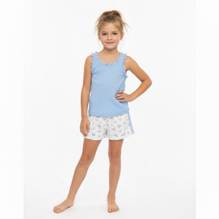 Flowers By Zoe, FBZ Eyelet Trim Tank - Blue, Tank Top - Basically Bows & Bowties