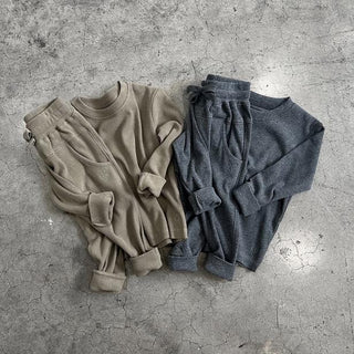 Little Bipsy Long Sleeve Ribbed Tee - Heathered Charcoal