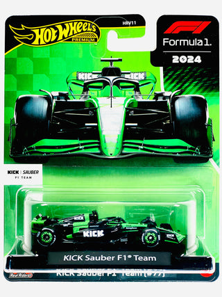 KICK Sauber F1 Team #77 
Hot Wheels Formula 1 car model in packaging with F1 branding