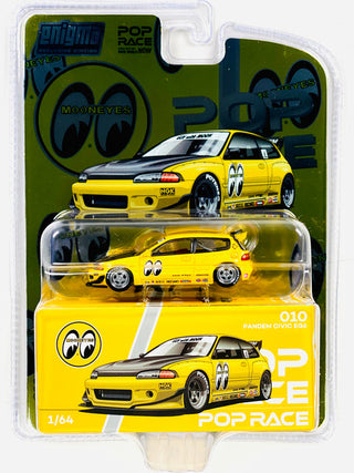Pop Race Enigma Mooneyes Pandem Civic EG6 V1.5 car, featuring custom modifications and detailed exterior in the image.