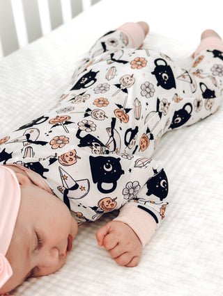 In My Jammers Whimsical Witch Zipper Romper, In My Jammers, Bamboo, Bamboo Pajamas, cf-size-12-18-months, cf-size-18-24-months, cf-size-2t, cf-type-pajamas, cf-vendor-in-my-jammers, Convertib