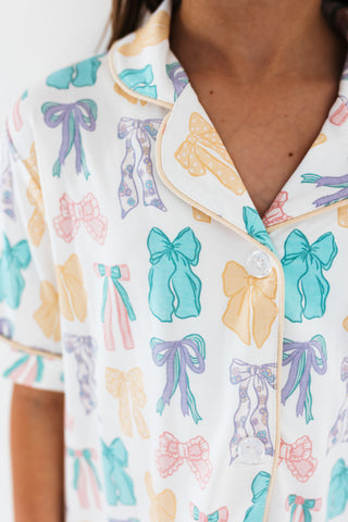 In My Jammers Easter Bows Button Up Flare Set