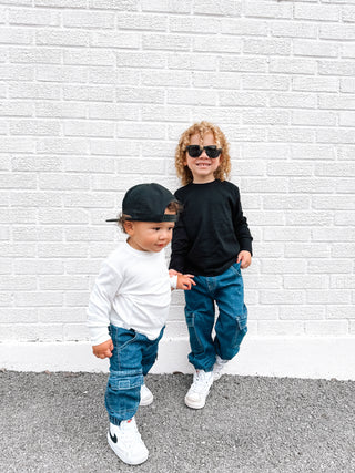 Little Bipsy Cargo Denim Jogger - Classic Denim Wash