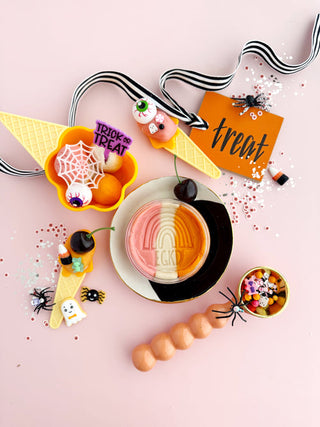 EGKD Ice Scream Parlour KidDough Play Kit
Halloween-themed treats and decorations on a pink background