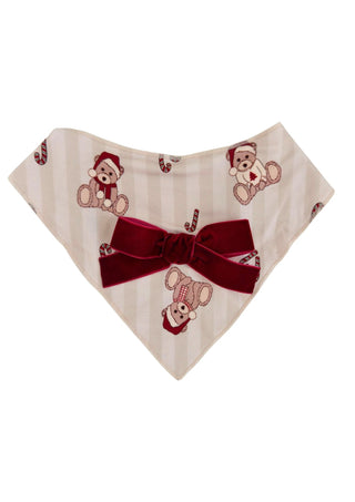 Dog bandana from In My Jammers featuring a festive Bear-y Merry design with colorful holiday patterns.