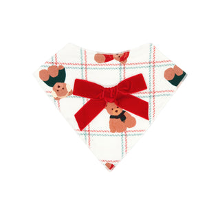 In My Jammers cozy Christmas bears dog bandana featuring festive bear design for pets.