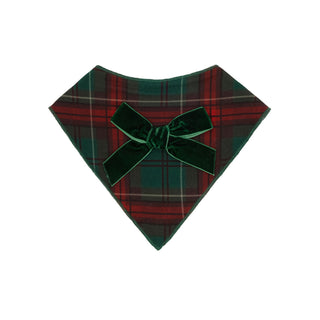 In My Jammers Holiday Heritage Plaid dog bandana featuring red and green plaid pattern for festive pet accessories.