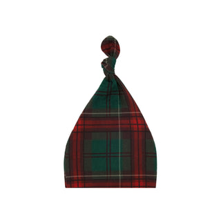Newborn holiday plaid hat by In My Jammers featuring festive Heritage Plaid design, soft and cozy for winter warmth.