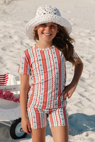 In My Jammers Two Piece Pajamas Set with Heritage Stripe pattern, featuring comfortable fabric and stylish design.