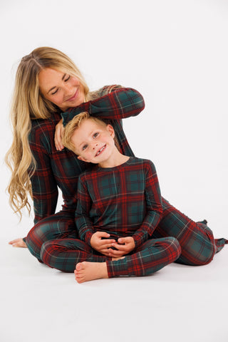 In My Jammers holiday heritage plaid two-piece pajama set featuring a cozy top and matching pants.