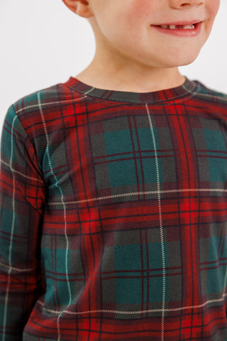 In My Jammers holiday heritage plaid two-piece pajama set with matching top and bottoms, cozy and festive sleepwear for women.