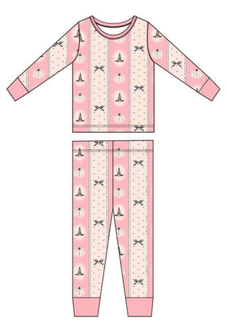 In My Jammers Pretty Little Pumpkin two-piece pajama set featuring a pumpkin design and cozy fabric for comfortable sleepwear.