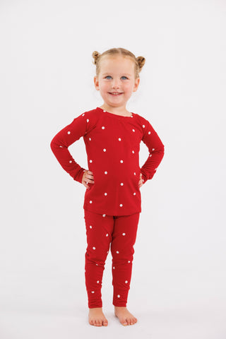 In My Jammers Two Piece Set - Ruby Polka Dot
