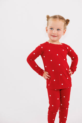 In My Jammers Two Piece Set - Ruby Polka Dot