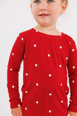 In My Jammers Two Piece Set - Ruby Polka Dot