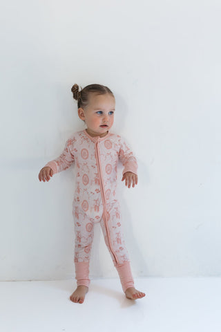 In My Jammers Zipper Romper - Ballet Slippers