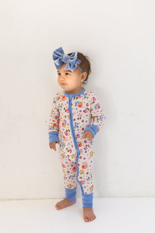 In My Jammers Zipper Romper - Clara Floral