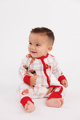 In My Jammers cozy Christmas bears zipper romper pajamas for women, featuring festive bear print and comfortable design.
