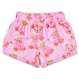 Iscream Beary Cute Plush Shorts
Pink shorts with teddy bear pattern on a white background