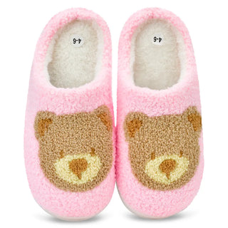 Iscream Beary Cute Slippers
Pair of pink slippers with bear face design on a white background