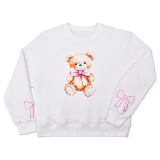 Iscream Beary Cute Sweatshirt
White sweatshirt with a teddy bear and bow design on a white background