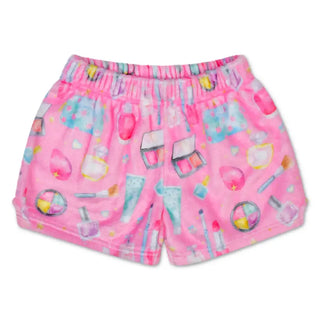 Iscream Beauty Fun Plush Shorts
Pink shorts with makeup print on a white background