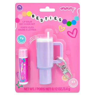 Iscream Besties Lip Balm Key Chain Set
Lip balm and keychain set with pink packaging labeled 'Besties' on a white background.