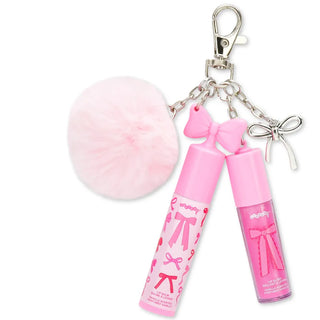 Iscream Bow Lip Gloss & Lip Balm Key Chain Set