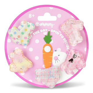 Iscream Bunny Hair Clips
Set of colorful animal-themed buttons on a pink circular card with a carrot design.